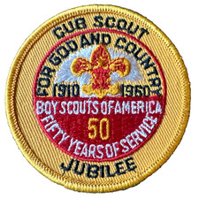Vtg 1960 BSA Cub Scout Jubilee Patch 50 Years of Service Left Twill Mint NOS 3