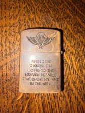 Vintage 1968-69 Vietnam War Zippo Lighter Brass Tay Ninh Eagle Wings Trench Art picture