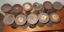  Lot of 11 Vintage Large Industrial Textile Mill Wooden Spool Bobbins 6 3/4