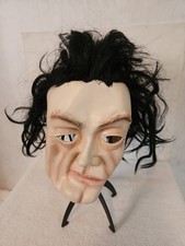 Vtg Halloween Latex  Mask Long Hair Horror Cosplay Distorted Face Creepy Weird picture