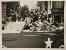 1945 President Truman Antwerp Belgium Arrival Crowd Original Type 1 Photo WWII picture