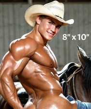 Shirtless Bubble Butt Muscle Cowboy 8x10 Fantasy Photo Photograph Reprint 1568 picture