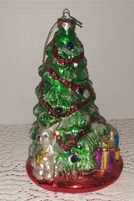 Vintage THOMAS PACCONI Large Blown Glass Christmas Tree 6.5