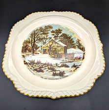 Currier & Ives Old Homestead in Winter Round Collector Plate picture