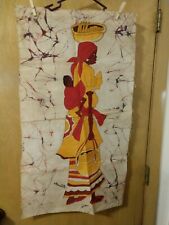 Vintage African Batik Cloth Painting Textiles Signed picture