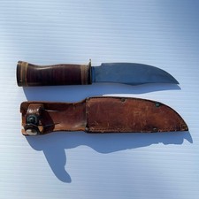 True Vintage 1940s Estwing Camp Knife First Edition Stacked Rockford Sheath USA picture