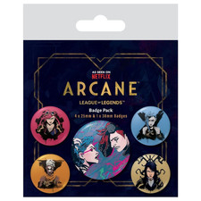 Genuine Arcane Characters 5 Piece Badge Set Button Badges League Of Legends picture