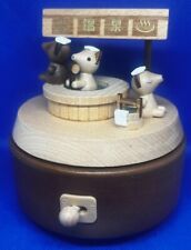 Wooderful Life Jean Cultural Pigs Rotating Carousel Wooden Music Box See Video picture