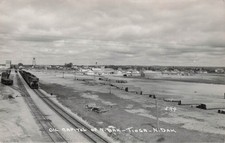RPPC Tioga North Dakota ND Train Railroad Station Depot Photo Vtg Postcard J60 picture