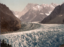 France, Mont Blanc vintage print photochromie, vintage photochrome 16x22  picture
