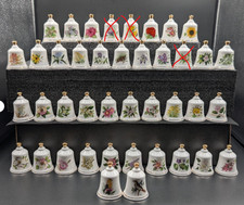 Vintage Danbury Mint Porcelain Bells Lot of 38 - Official State Flowers & Birds picture