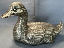 Vintage  D'ARGENTA  Large  Silver  Duck  Sculpture  Figurine picture