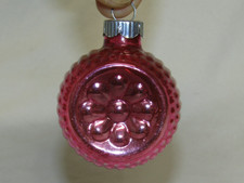 USA Antique Pink Glass Double Indent Shiny Brite Christmas Ornament Vintage 1950 picture