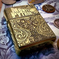 Zippo “Monty Python & the Holy Grail” Movie Themed Engraved Brass Armor Lighter picture