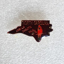 North Carolina Pinback Button State Map Cardinal Cities 95 picture