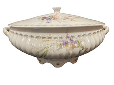 Antique Haviland Limoges Soup Tureen France Floral Pattern Porcelain Sold As Is picture