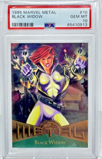 1995 Fleer Marvel Metal, Black Widow #10 - PSA 10 picture