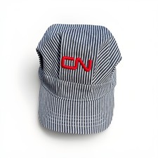 CN Railroad Engineer Train Hat Fersten Worldwide Pinstripe Snapback Cap picture