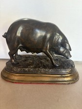 Antique 19 Century French Bronze Truffle Sow by Jules Moigniez “A Prize Sow” picture