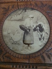 Antique Hand-Carved Victorian Oak Frame George Hillyard Swinstead Print Easel  picture