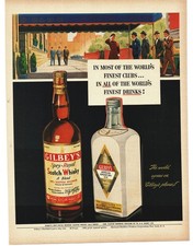 1950 Gilbey’s Gin & Scotch Vintage Print Ad 1950s Men's Fashion Fedoras picture