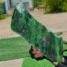 2.76LB Natural green Ruby zoisite (anylite) slice crystal slab sample Healing picture