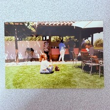 Woman Outdoor Party 1990s Snapshot Photograph Social Event Vintage picture