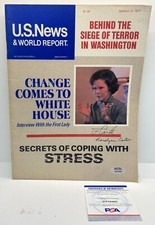 Jimmy Carter & Rosalynn Signed 1977 US News Magazine Autograph PSA COA picture