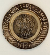Kappa Kappa Gamma Sorority KK Γ  Brass Crest Wall Hanging Plaque 6” Vintage picture