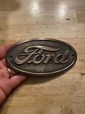 Ford Motors Sign Patina Gas Oil Plaque Auto Car Hotrod Mustang 3/4LB SOLID BRASS picture