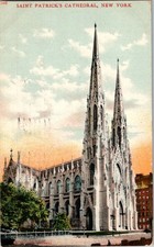Vintage 1908 Saint Patrick's Cathedral New York Postcard with Postmark picture