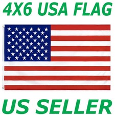 4' x 6' FT USA US U.S. American Flag Polyester Stars Brass Grommets picture