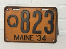 Vintage 1934 Maine License Plate Q 823 CLEAN picture