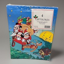 Vtg Disney Gift Boxes 4pc Mickey Mouse Christmas Grand Award NOS Sealed Unopened picture