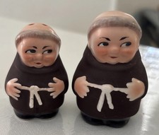 Vintage Gobel, Germany, Porcelain Friar Tuck Salt And Pepper Shakers picture