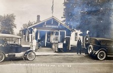 Newcomb NY Spain's Grocery General Store Socony Gas Station RPPC Postcard COPY picture