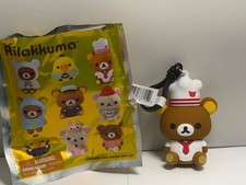 Monogram Chef Rilakkuma Brown Bear 3D Foam Bag Clip Keychain picture