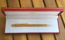 Le Must de Cartier Trinity Ribbed Design Gold Plated Ballpoint Pen & Box picture