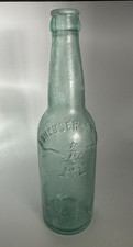 Antique Anheuser Busch Aqua Glass Beer Bottle Pre Prohibition Embossed Eagle A picture