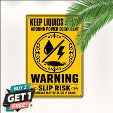 High Contrast Electrical Hazard Sign Industrial Warning Metal Tin Wall Plaque picture