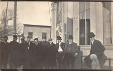 G59/ Grand Ledge Michigan RPPC Postcard Main Street Business Men picture