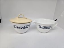 Corelle Old Town, Blue Onion,  Sugar Bowl With Lid & creamer,  picture