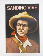 1984 OSPAAAL Poster Commemorating Nicaraguan Augusto César Sandino Sandino Vive picture