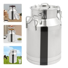 28L 7.4Gal Milk Can Milk Container 304 Stainless Steel Milk Bucket Good Sealing picture