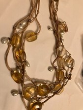 vintage estate  glass bead multi strand  necklace picture
