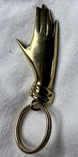 Vintage Werkstätte Carl Auböck Vienna Solid Brass Hand Keychain / Keyring Signed picture