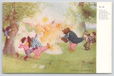 Roosevelt Bears 4th of July Fireworks Patriotic R.K. Culver 1907 Postcard picture