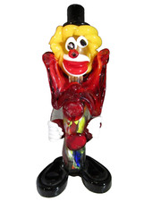 Vintage Art Glass- Red Clown Figurine- Murano- Italy ~ 3 3/8