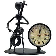 Cello Design Metal Table Clock for Home Office Desk Decoration Vintage Fashioned picture