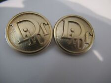 DIOR 2 buttons  light gold  tone 22 mm METAL  BUTTONS THIS IS FOR 2 picture